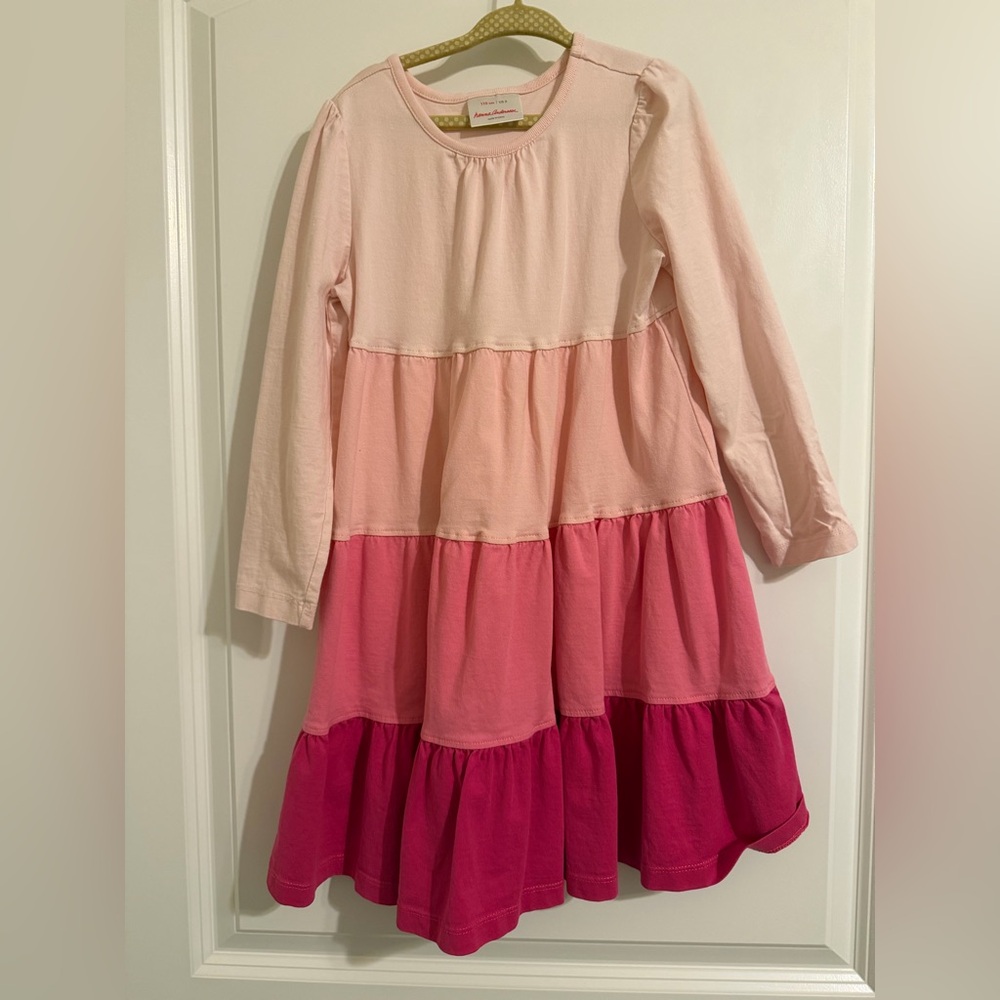 Hanna Andersson Pink Gradient Long Sleeve Dress Size 5